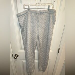 Quilted Gray Drawstring Joggers